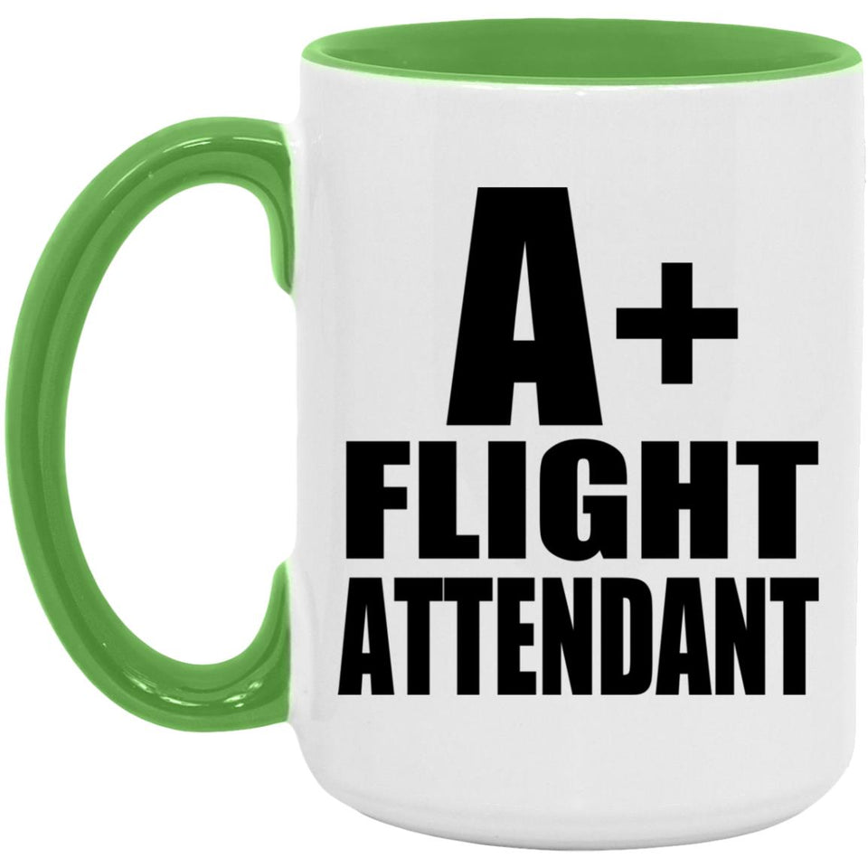 A+ Flight Attendant - 15oz Accent Mug Green