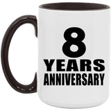 8th Anniversary 8 Years - 15oz Accent Mug Black