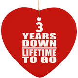 3rd Anniversary 3 Years Down Lifetime To Go - Heart Ornament
