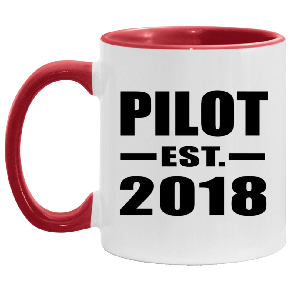 Pilot Established EST. 2018 - 11oz Accent Mug Red