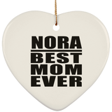 Nora Best Mom Ever - Heart Ornament
