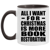 All I Want For Christmas Is More Book Restoration - 11oz Accent Mug Black