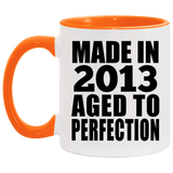 11th Birthday Made In 2013 Aged to Perfection - 11oz Accent Mug Orange