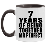 7th Anniversary 7 Years Of Being Mr Perfect - 11oz Accent Mug Black
