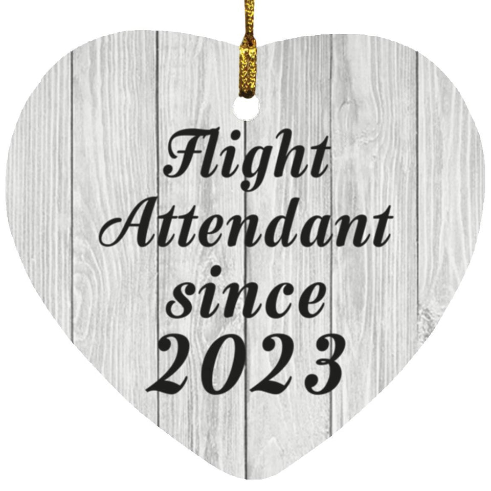 Flight Attendant Since 2023 - Heart Ornament F