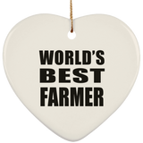 World's Best Farmer - Heart Ornament