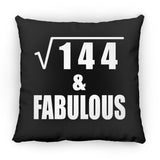 12th Birthday Square Root of 144 & Fabulous - Throw Pillow Black