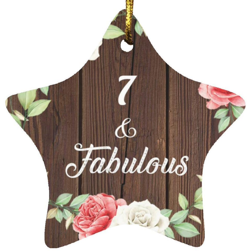 7th Birthday 7 & Fabulous - Star Ornament A
