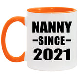 Nanny Since 2021 - 11oz Accent Mug Orange