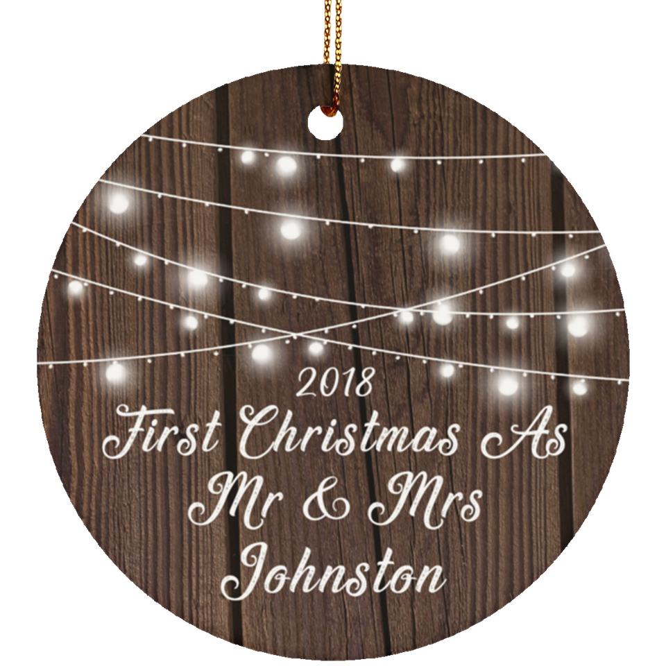 First Christmas As Mr & Mrs Johnston 2018 SUBORNC Circle Ornament