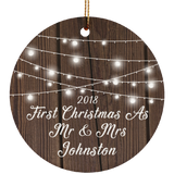 First Christmas As Mr & Mrs Johnston 2018 SUBORNC Circle Ornament