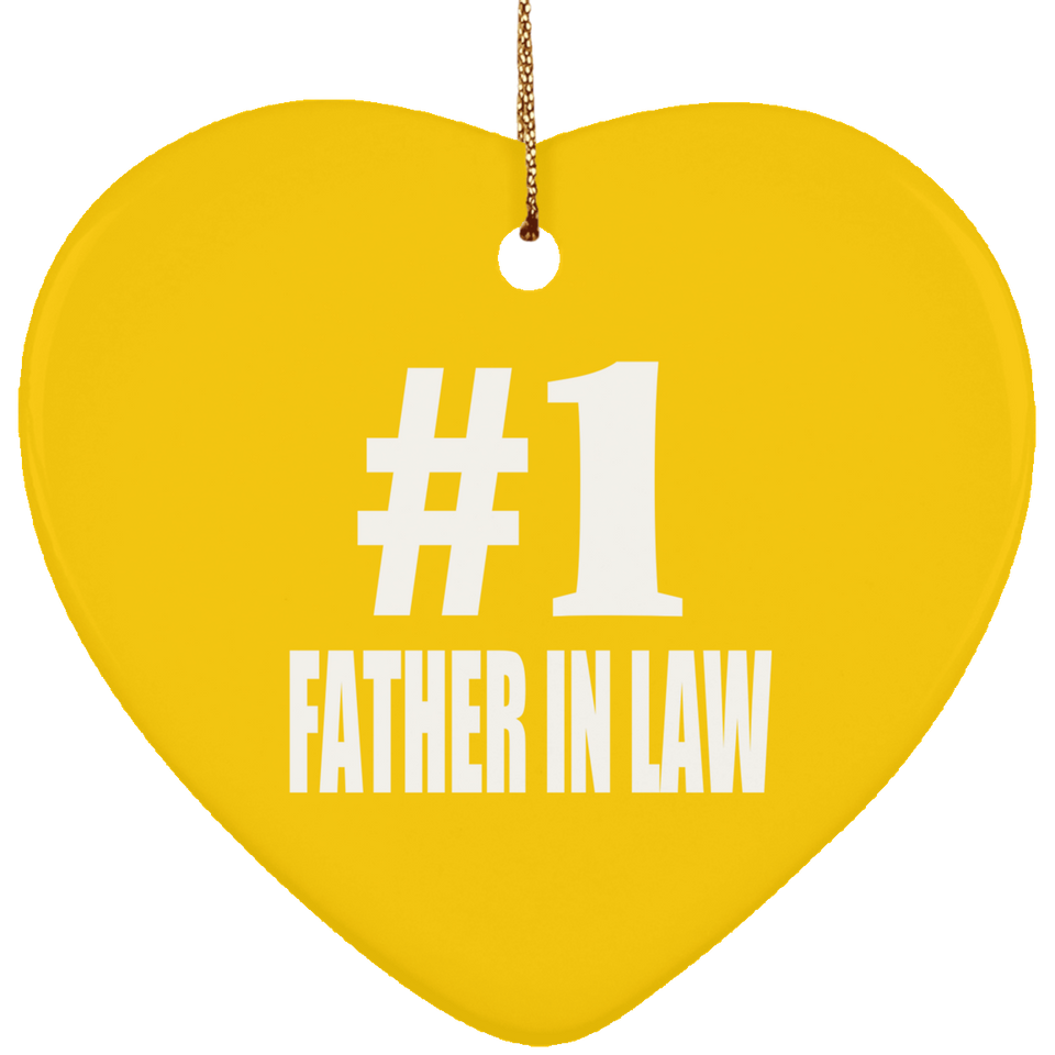 Number One #1 Father In Law - Heart Ornament