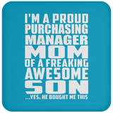 Proud Purchasing Manager Mom Of Awesome Son - Drink Coaster