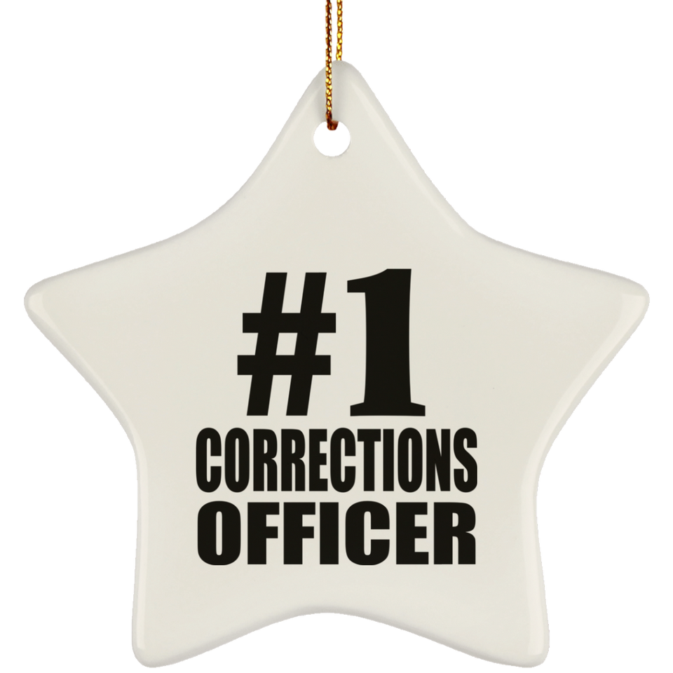Number One #1 Corrections Officer - Star Ornament