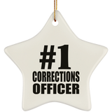 Number One #1 Corrections Officer - Star Ornament