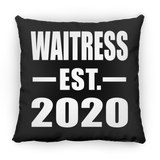 Waitress Established EST. 2020 - Throw Pillow Black