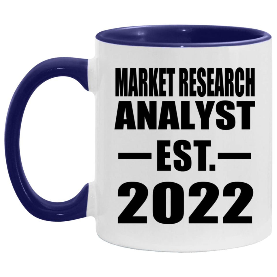 Market Research Analyst Established Est. 2022 - 11oz Accent Mug Purple