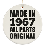 57th Birthday Made in 1967 All Parts Original - Circle Ornament