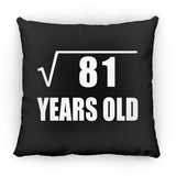 9th Birthday Square Root of 81 Years Old - Throw Pillow Black