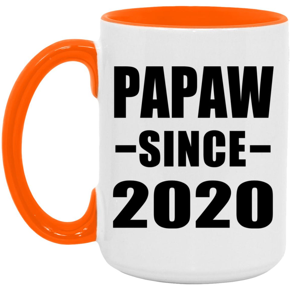 Papaw Since 2020 - 15oz Accent Mug Orange