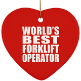 World's Best Forklift Operator - Heart Ornament