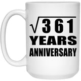 19th Anniversary Square Root of 361 Years Anniversary - 15oz Coffee Mug