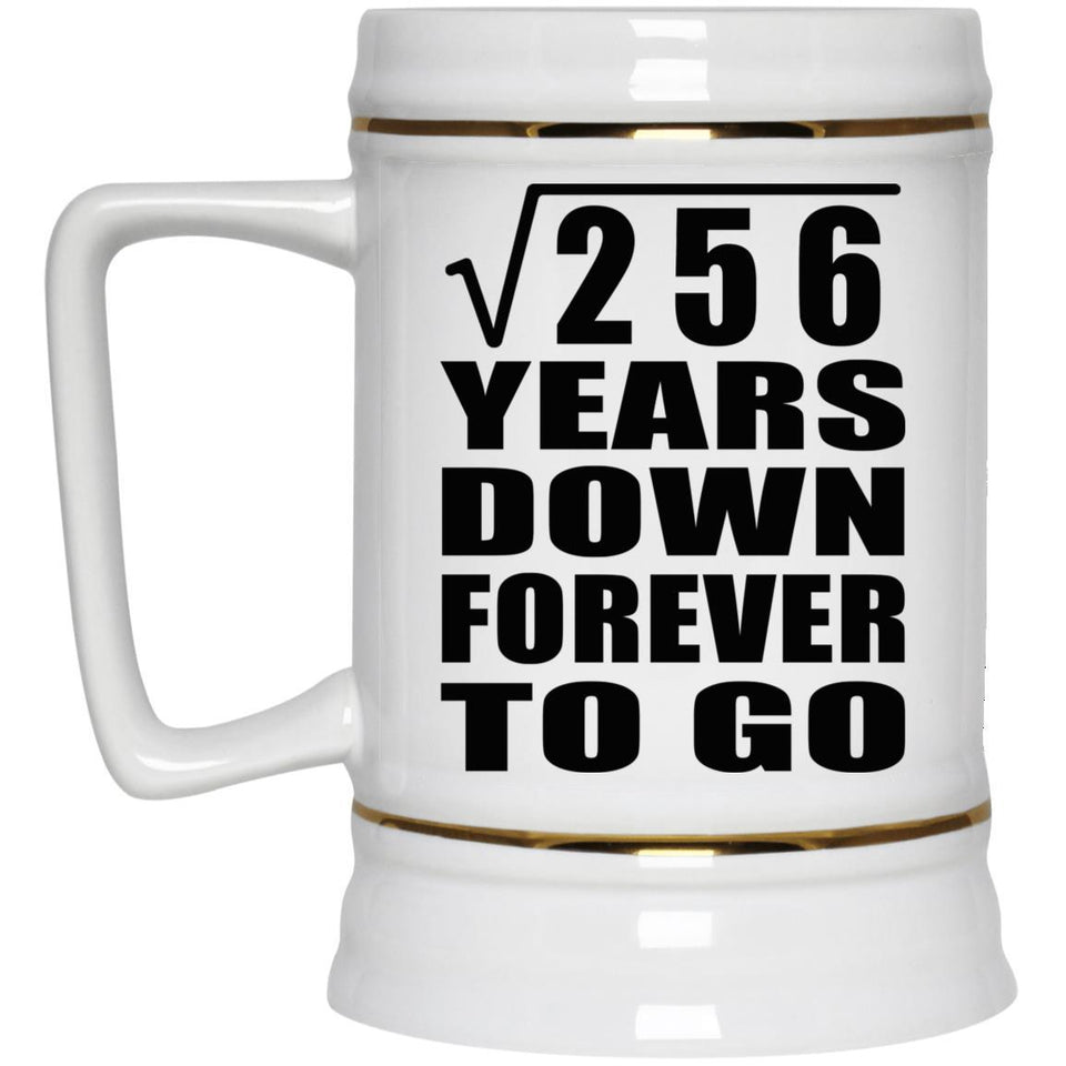 16th Anniversary Square Root of 256 Years Down Forever To Go - Beer Stein