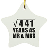 21st Anniversary Square Root of 441 Years As Mr & Mrs - Star Ornament