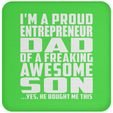 Proud Entrepreneur Dad Of Awesome Son - Drink Coaster