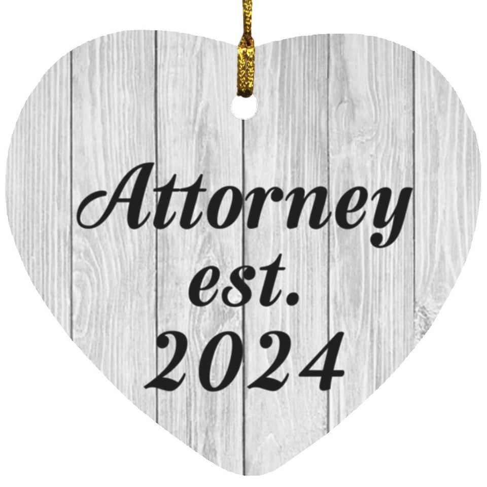 Attorney Established Est. 2024 - Heart Ornament F