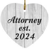 Attorney Established Est. 2024 - Heart Ornament F