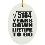 72nd Anniversary Square Root of 5184 Years Lifetime To Go - Oval Ornament