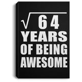 8th Birthday Square Root of 64 Years of Being Awesome - Canvas Portrait
