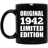 82nd Birthday Original 1942 Limited Edition - 11oz Coffee Mug Black