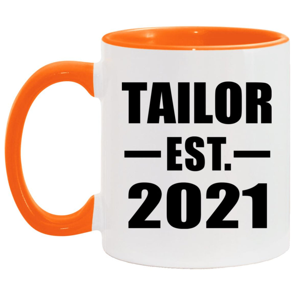 Tailor Established EST. 2021 - 11oz Accent Mug Orange