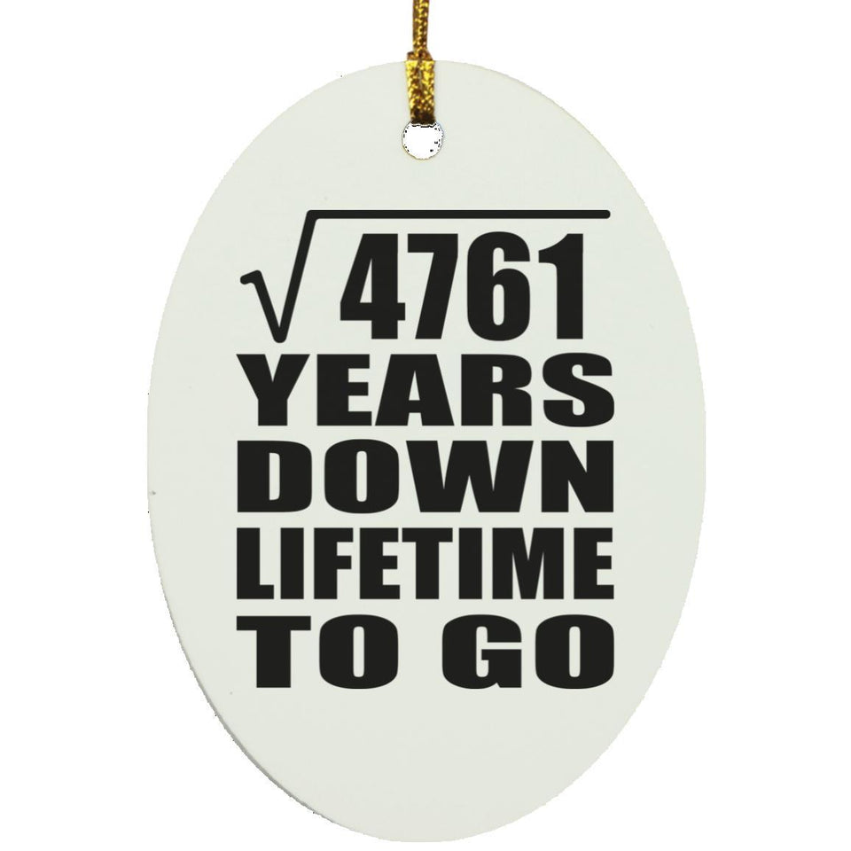 69th Anniversary Square Root of 4761 Years Lifetime To Go - Oval Ornament