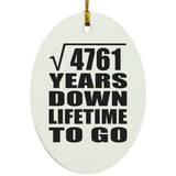 69th Anniversary Square Root of 4761 Years Lifetime To Go - Oval Ornament