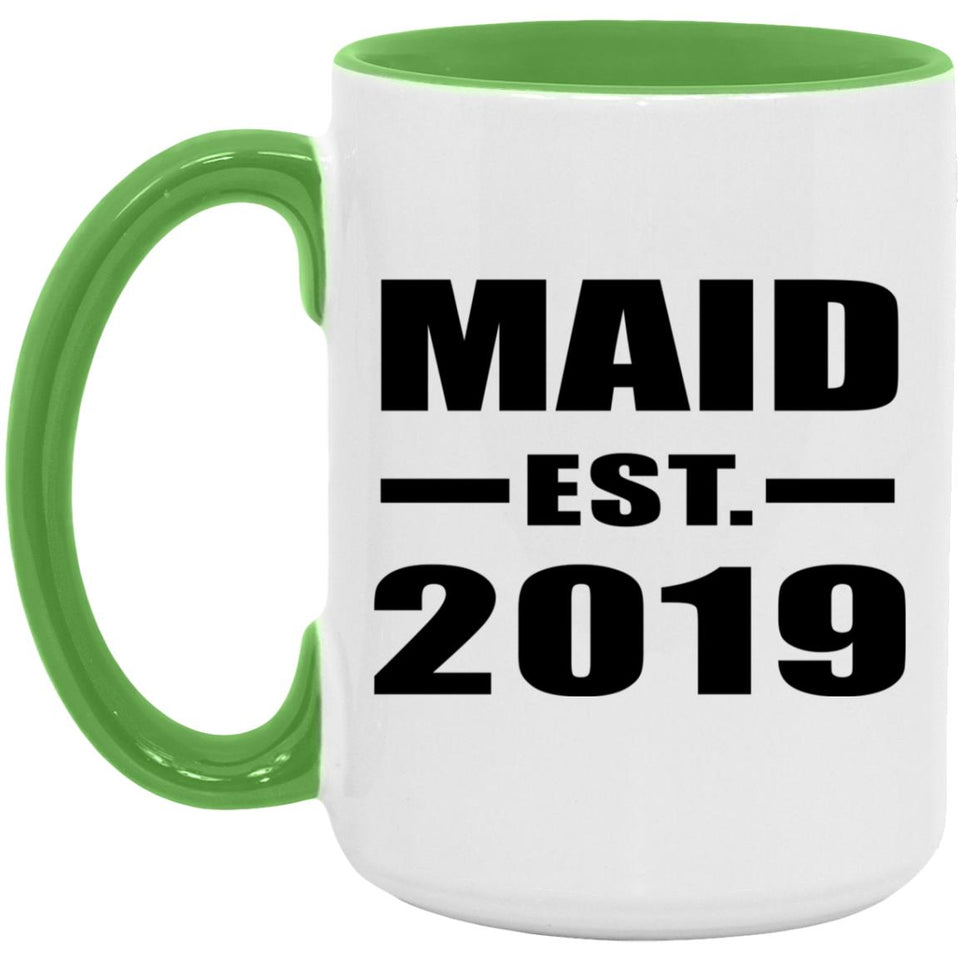 Maid Established EST. 2019 - 15oz Accent Mug Green