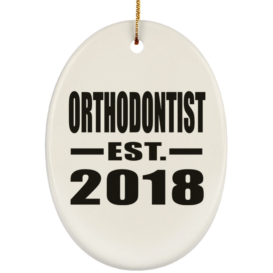Orthodontist Established EST. 2018 - Oval Ornament