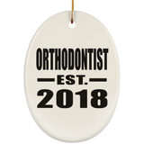 Orthodontist Established EST. 2018 - Oval Ornament