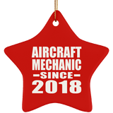 Aircraft Mechanic Since 2018 - Star Ornament