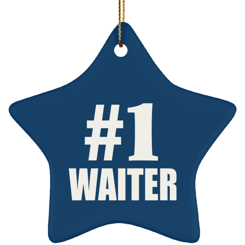Number One #1 Waiter - Star Ornament