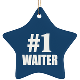 Number One #1 Waiter - Star Ornament
