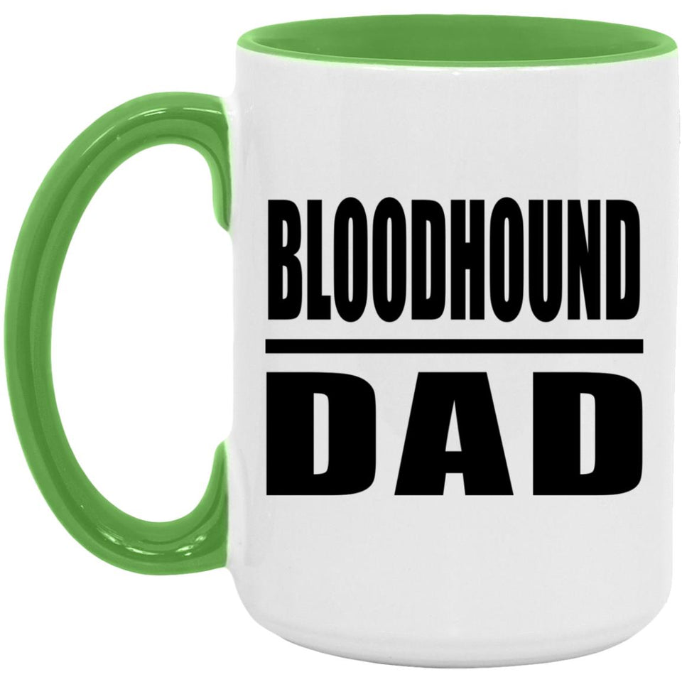 Bloodhound Dad - 15oz Accent Mug Green