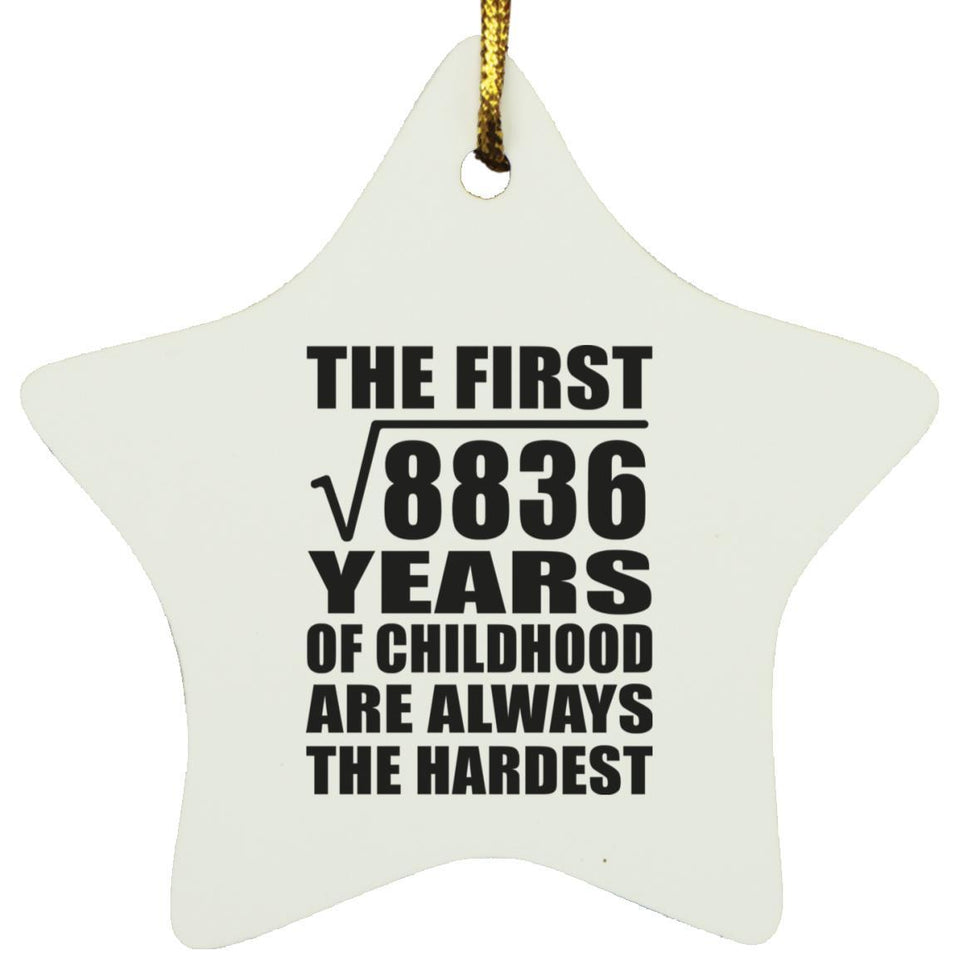 94th Birthday Square Root of 8836 Years of Childhood - Star Ornament