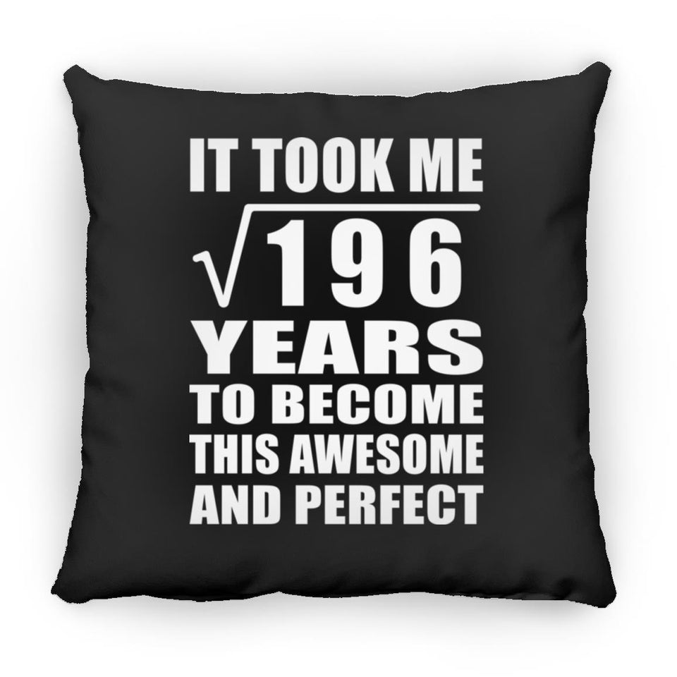 14th Birthday Took Square Root of 196 Years To Awesome - Throw Pillow Black
