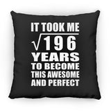 14th Birthday Took Square Root of 196 Years To Awesome - Throw Pillow Black