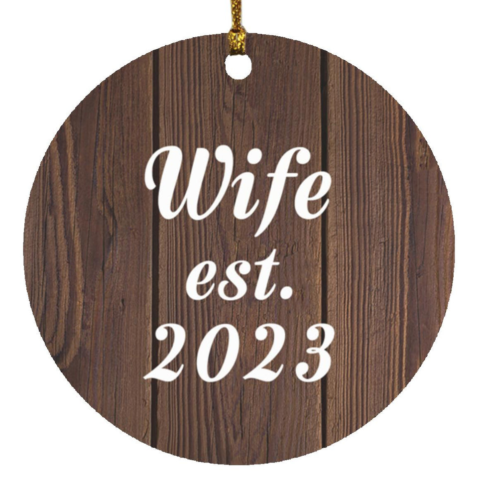 Wife Established EST. 2023 - Circle Ornament D