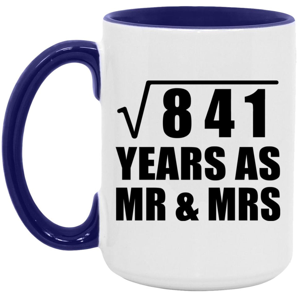 29th Anniversary Square Root of 841 Years As Mr & Mrs - 15oz Accent Mug Purple