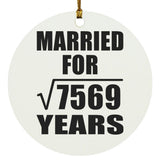 87th Anniversary Married For Square Root of 7569 Years - Circle Ornament